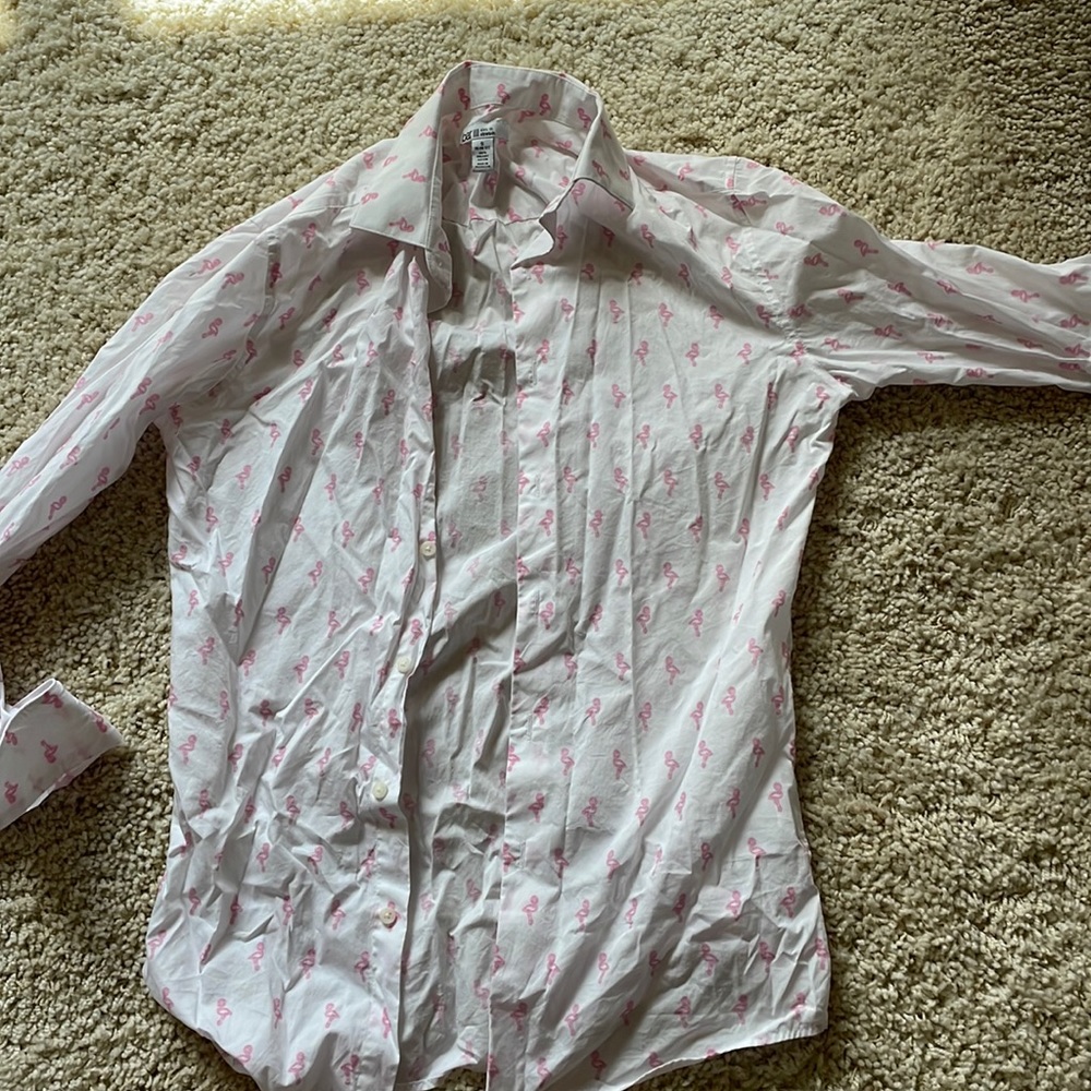 Pink Flamingo Dress Shirt